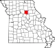 A state map highlighting Randolph County in the northern part of the state.