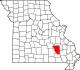 A state map highlighting Reynolds County in the southeastern part of the state.