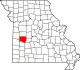 A state map highlighting Saint Clair County in the western part of the state.