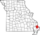 A state map highlighting Scott County in the southeastern part of the state.