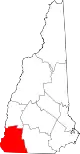 State map highlighting Cheshire County
