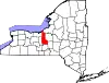State map highlighting Cayuga County