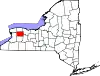 State map highlighting Genesee County