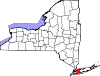 State map highlighting Nassau County