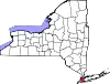 State map highlighting Queens County