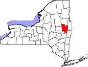 State map highlighting Saratoga County