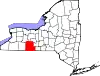 State map highlighting Steuben County