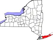 State map highlighting Suffolk County