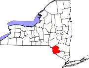 State map highlighting Sullivan County