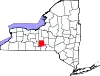 State map highlighting Tompkins County