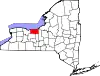 State map highlighting Wayne County