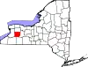 State map highlighting Wyoming County