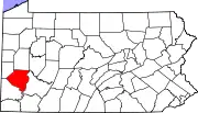 Map of Pennsylvania highlighting Allegheny County
