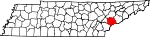State map highlighting Blount County