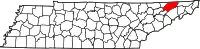 State map highlighting Hawkins County
