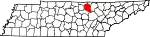 State map highlighting Overton County