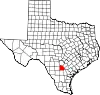 State map highlighting Atascosa County