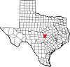 State map highlighting Burnet County