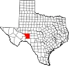State map highlighting Crockett County