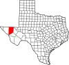 State map highlighting Culberson County