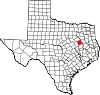 State map highlighting Freestone County