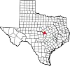 State map highlighting Lampasas County