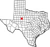 State map highlighting Mitchell County