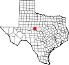 State map highlighting Runnels County