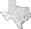 State map highlighting San Jacinto County