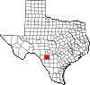State map highlighting Uvalde County