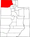 State map highlighting Box Elder County