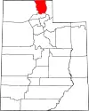 State map highlighting Cache County