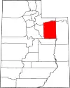 State map highlighting Duchesne County