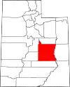 State map highlighting Emery County