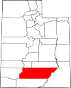 State map highlighting Garfield County
