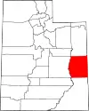 State map highlighting Grand County