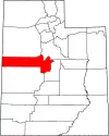 State map highlighting Juab County