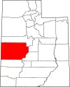 State map highlighting Millard County