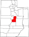 State map highlighting Sanpete County