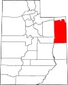 State map highlighting Uintah County