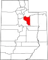 State map highlighting Wasatch County