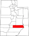 State map highlighting Wayne County
