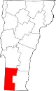 State map highlighting Bennington County