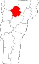 State map highlighting Lamoille County