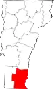 State map highlighting Windham County