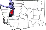 State map highlighting Kitsap County