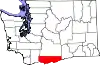 State map highlighting Klickitat County