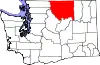 State map highlighting Okanogan County