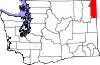 State map highlighting Pend Oreille County