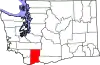 State map highlighting Skamania County